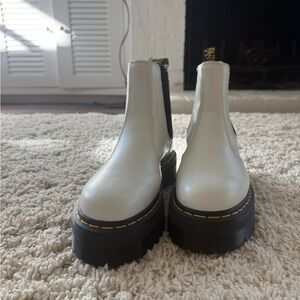 Dr. Martens Black and White platform Chelsea Boots